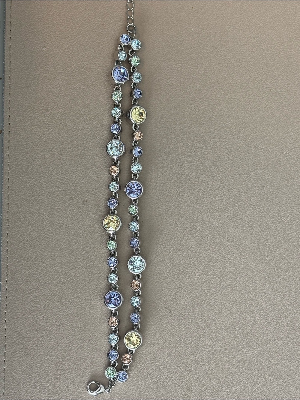 Touchstone Crystal Multi-Color Crystal Double Strand Bracelet